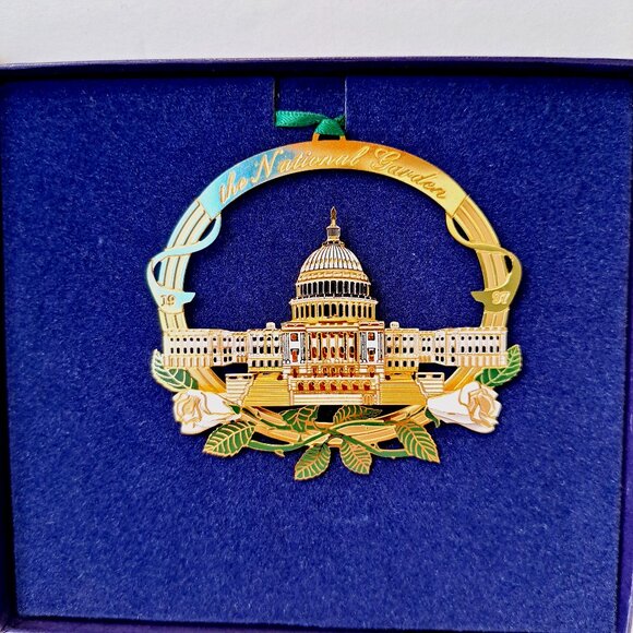 National Garden Ornament Limited Edition 1997 Gold Tone Ornament Vintage - Picture 3 of 5